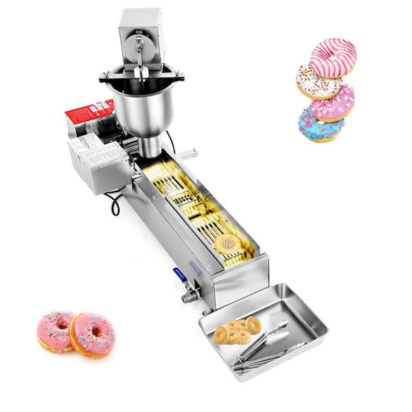 Commercial 1 Piece Single Row, 90-Piece /hour, Electric High Power, Stainless Steel, Kitchen Donuts Making Machine Set