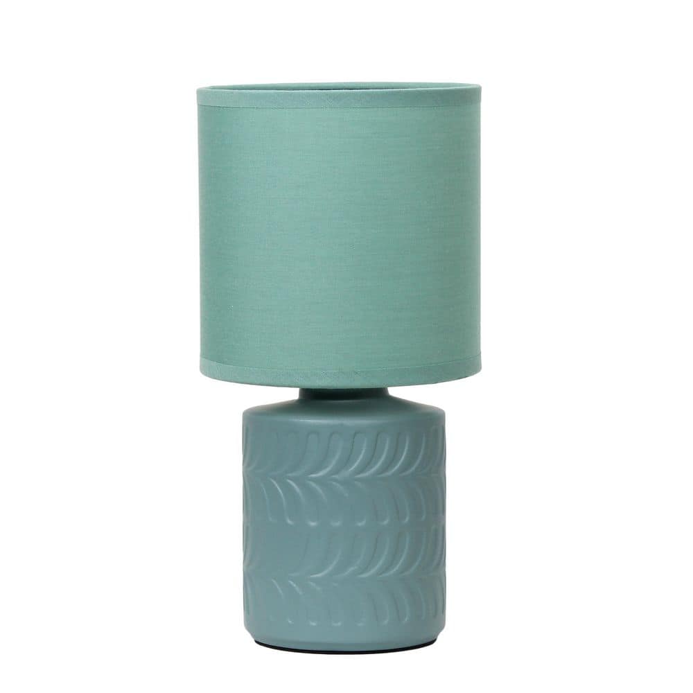 10 Floral Ceramic Table Lamp, Seafoam Green Base with Drum Shade for Kids Room or Office price history on PriceWatchPro