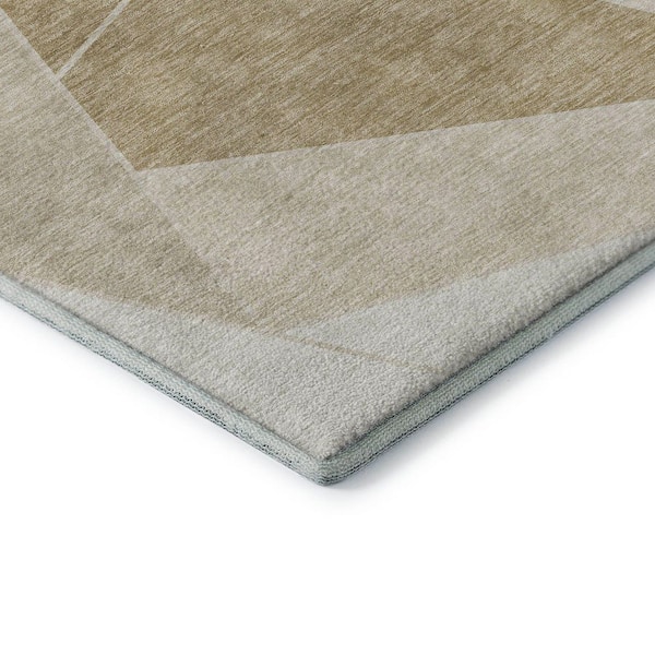 Mayfield Premium Machine Washable Indoor/Outdoor Geometric AMF636 Beige 5 ft. x 7 ft. 6 in. Area Rug
