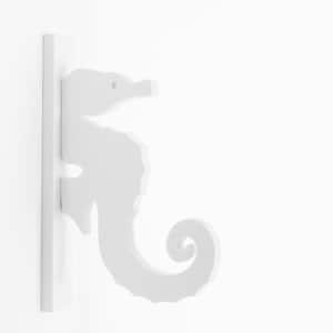 6 in. Paintable White PVC Decorative Indoor/Outdoor Seahorse Hook
