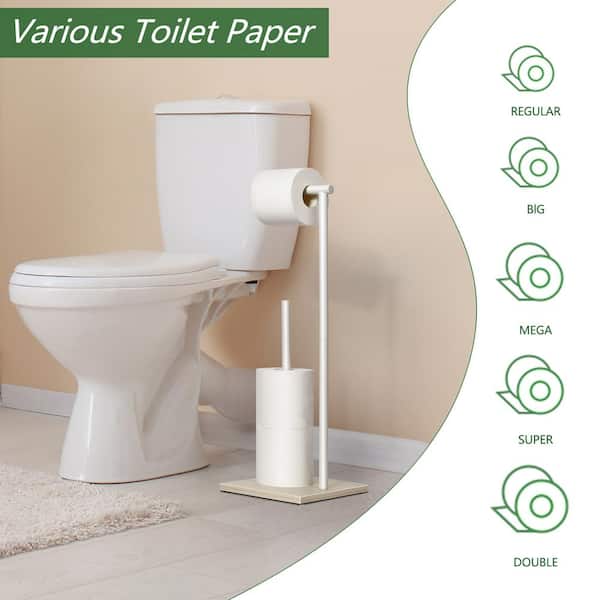 Wood Free Standing Toilet Paper Roll Holder with Drawer - On Sale