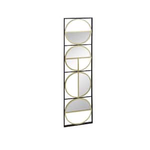 Anky 12.2 in. W x 47.2 in. H Iron Framed Golden Black Wall Mounted Decorative Mirror