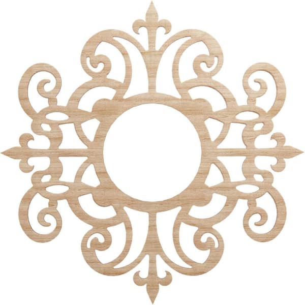 Ekena Millwork 24 in. x 7.75 in. x 0.25 in. Wood Medallion Moulding