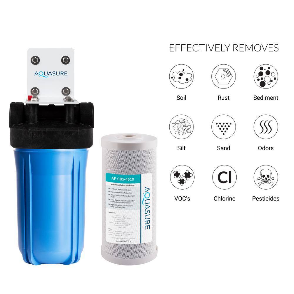 Aquasure Fortitude 10" Blue Carbon Block Water Filter System