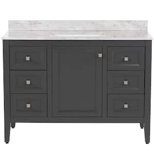 Darcy 49 in. W x 22 in. D Bath Vanity in Shale Gray with Stone Effects Vanity Top in Winter Mist with White Sink