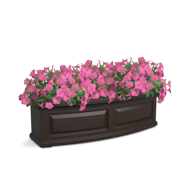 Mayne Nantucket 36 in. x 11.5 in. Self-Watering Espresso Polyethylene Window Box