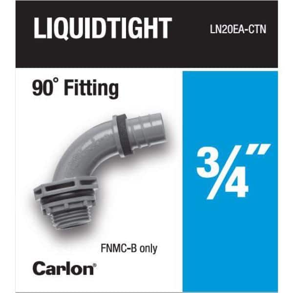 3/4 in. 90-Degree Non-Metallic Liquid Tight PVC Fitting (LN20EA-CTN)