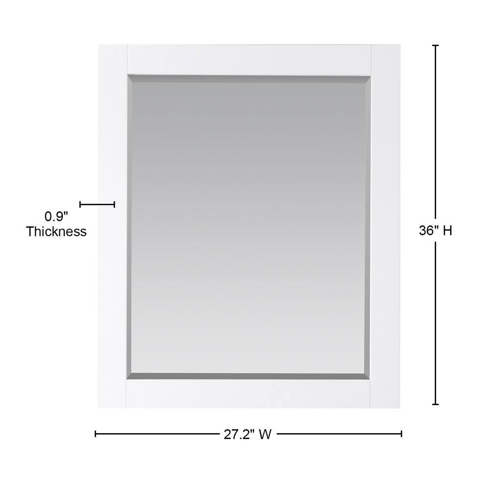 Maribella 36" Rectangular Wood Framed Bathroom Vanity Mirror in Silver