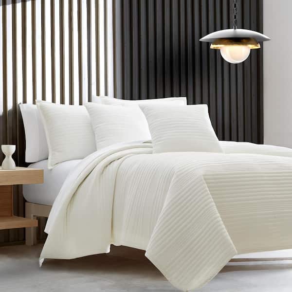 Unbranded Miles White Polyester Full/Queen Coverlet