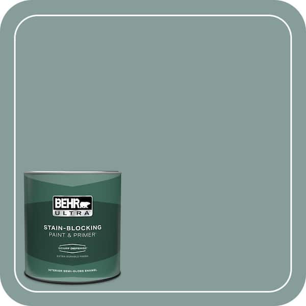 BEHR ULTRA 1 qt. #PPU12-04 Agave Extra Durable Semi-Gloss Enamel Interior Paint & Primer