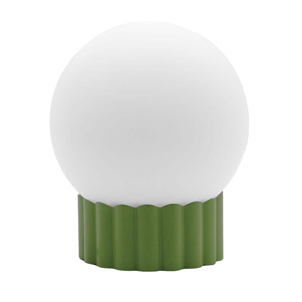 6.9 in. Opal Glass Globe Table Lamp with Green Resin Base and Dimmer Switch for Bedroom and Living Room price history on PriceWatchPro