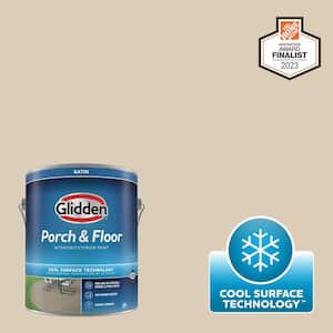 1 gal. PPG1097-3 Toasted Almond Satin Interior/Exterior Porch and Floor Paint with Cool Surface Technology