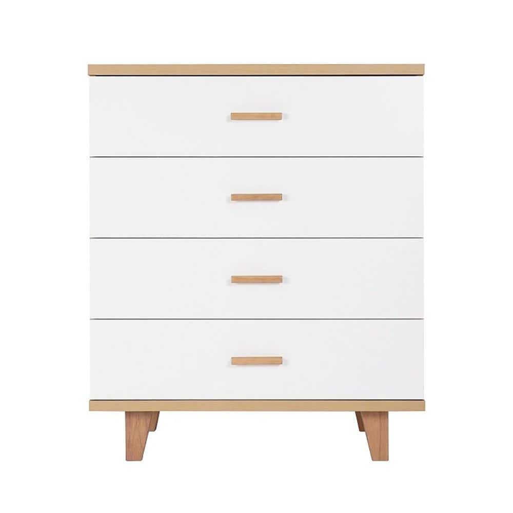 4-Drawer White Chest of Drawers Bedroom Storage(37.8 in H. x 31.5 in. W x 15.75 in. D )