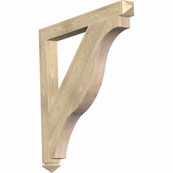 Ekena Millwork 4 in. x 44 in. x 44 in. Douglas Fir Funston Arts and Crafts Rough Sawn Bracket