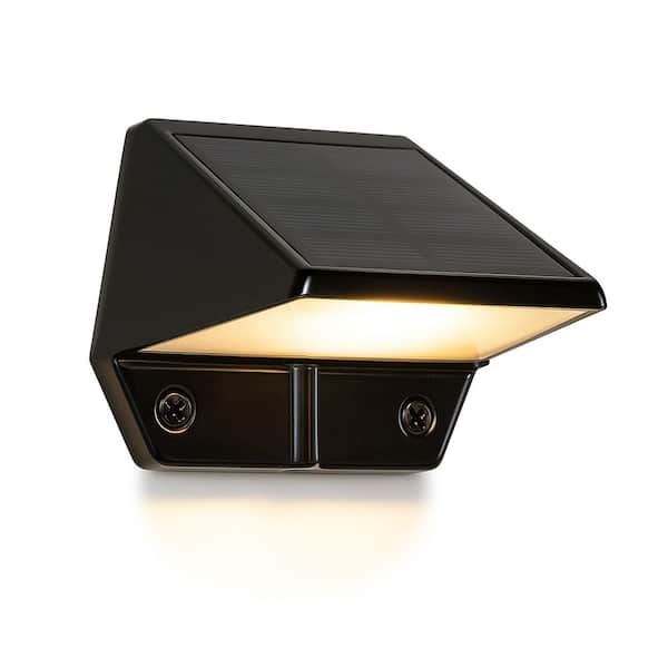 CLASSY CAPS Solar 2-LED Outdoor Black Integrated LED Deck and Wall ...