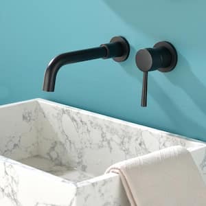 Single Handle Wall Mounted Bathroom Vessel Sink Faucet in Matte Black