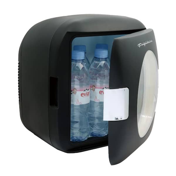 12 Can Mini Retro Beverage Cooler in Black