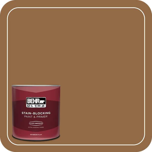 BEHR ULTRA 1 qt. #QE-31 Barcelona Brown Extra Durable Flat Interior Paint & Primer