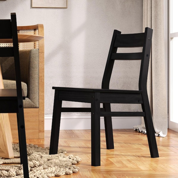 Jela Solid Wood Adult Chair 2pk - Black 47942 - The Home Depot