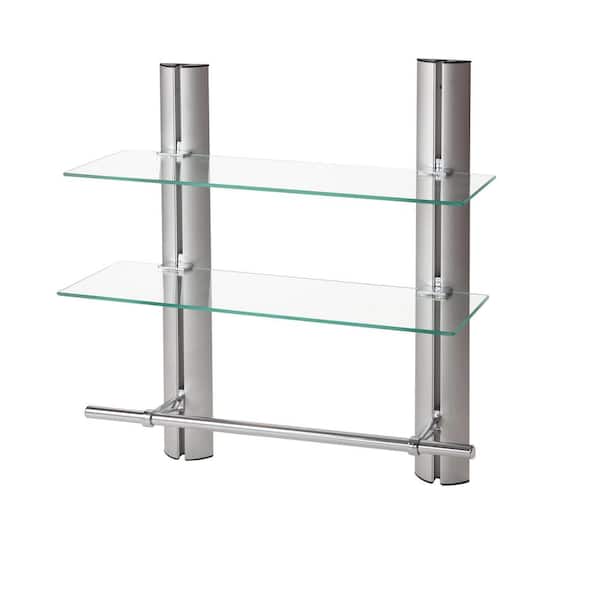 Bathroom Shelf With Towel Bar Wall Mounted Space Aluminum Bath