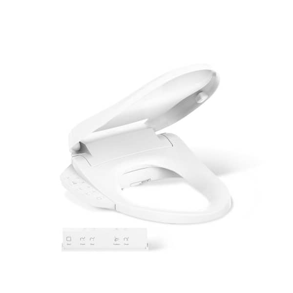 Purewash E725 Electric Plug-In Bidet Seat for Elongated Toilet Seats With Remote Control in White
