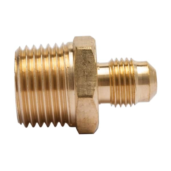 LTWFITTING 5/16 in. Flare x 1/2 in. MIP Brass Adapter Fitting (5-Pack)