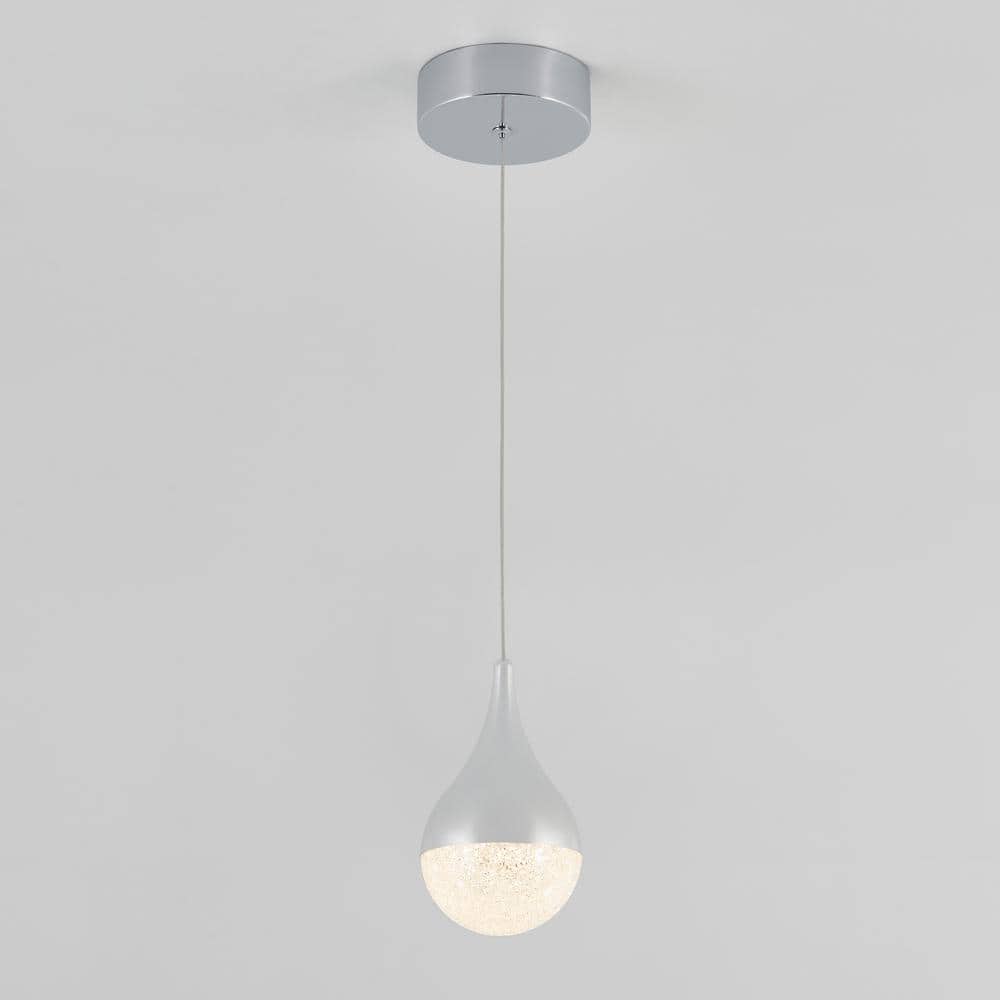 Mini Brushed Nickel Glass LED Pendant Light