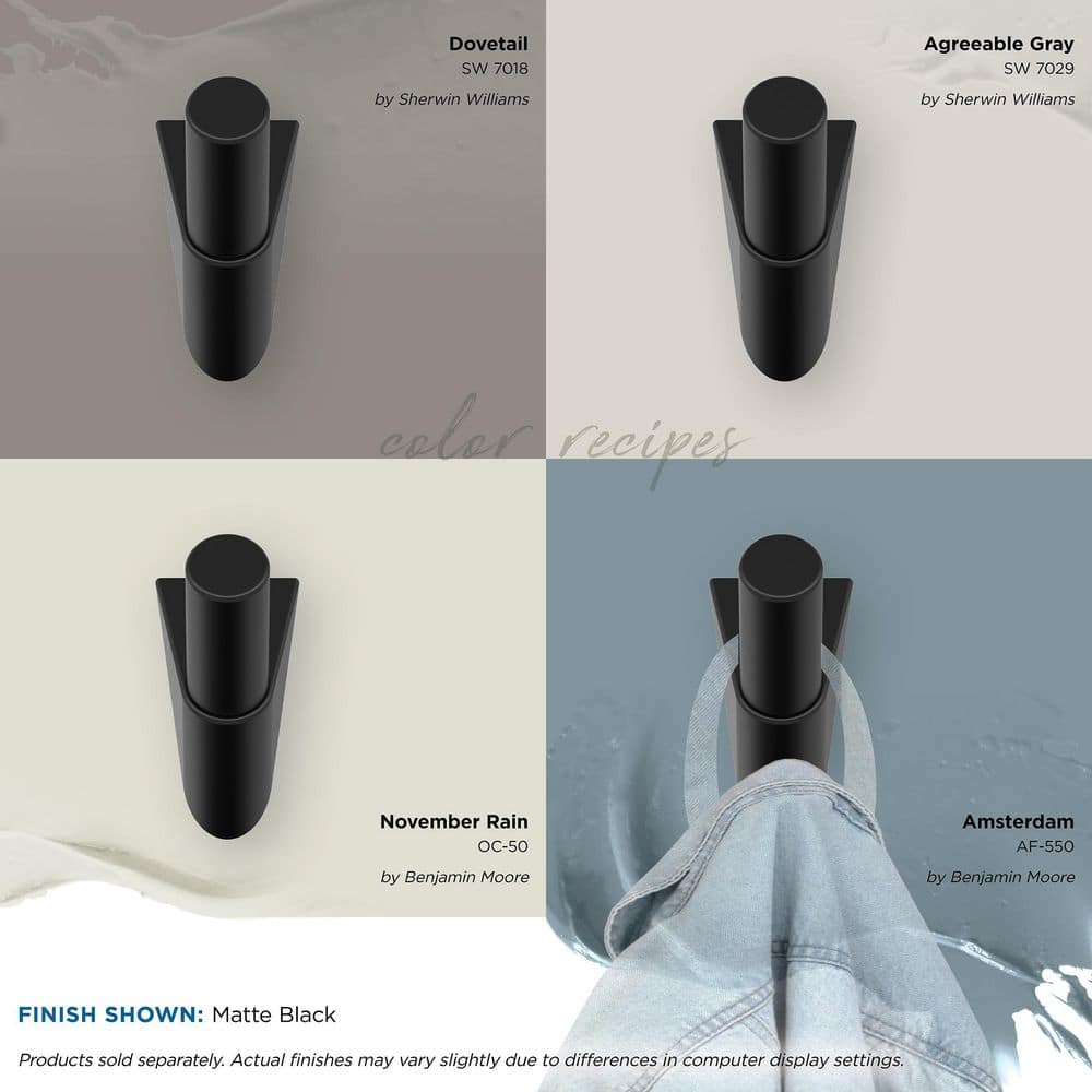Matte Black Single Prong Decorative Wall Hook