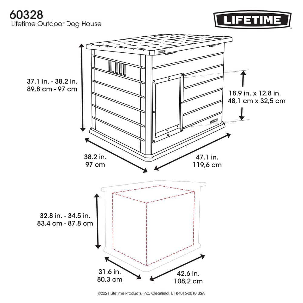 Lifetime Deluxe Beige and Gray HDPE Large Dog House