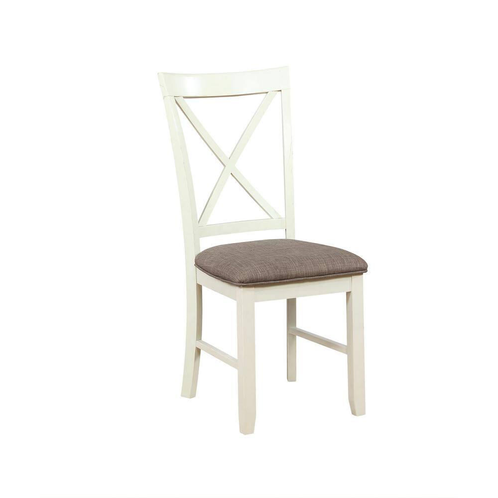 Rustic Taupe and Vanilla White 6-Piece Dining Set with Storage Bench