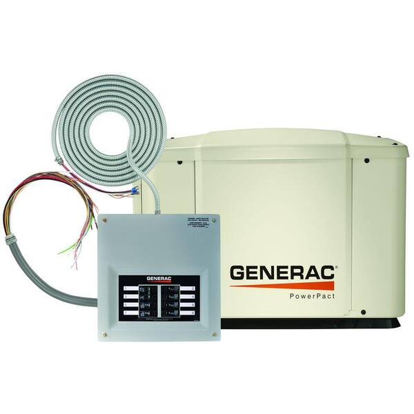 Generac 7,000-Watt Air Cooled Automatic Standby Generator with 50 Amp 8-Circuit Transfer Switch and Whips