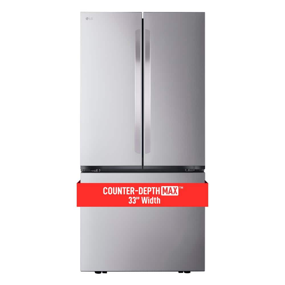 33 in. W. 21 cu.ft. SMART Counter Depth MAX French Door Refrigerator with Ice Maker in PrintProof Stainless Steel