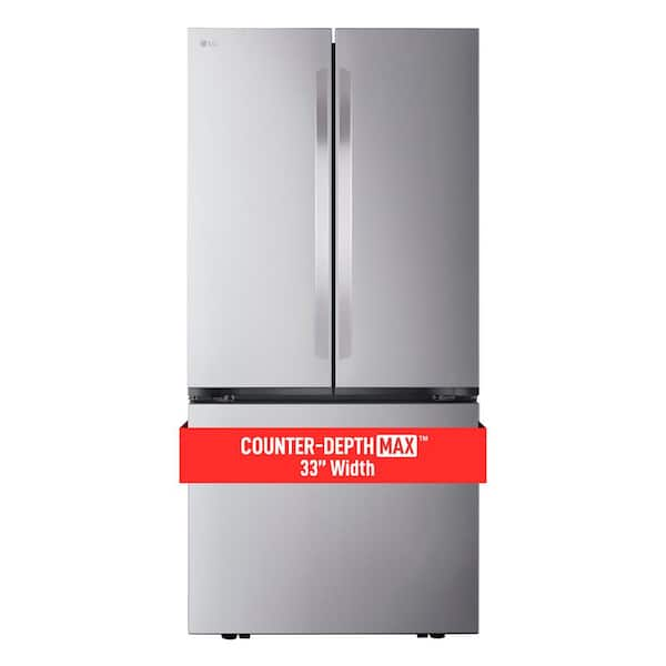 LG 33 in. W. 21 cu.ft. SMART Counter Depth MAX French Door Refrigerator with Ice Maker in PrintProof Stainless Steel