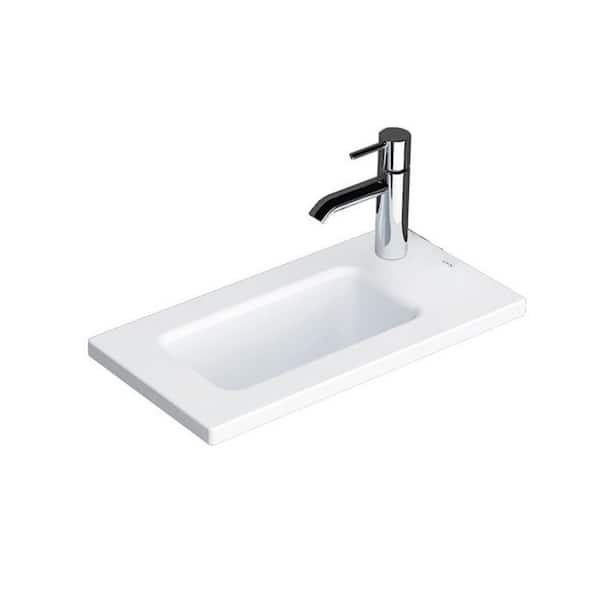 Joy 16 in Drop-In Bathroom Sink in White