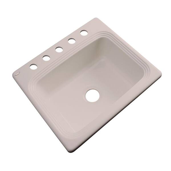 Thermocast Rochester Drop-In Acrylic 25 in. 5-Hole Single Bowl Kitchen Sink in Fawn Beige
