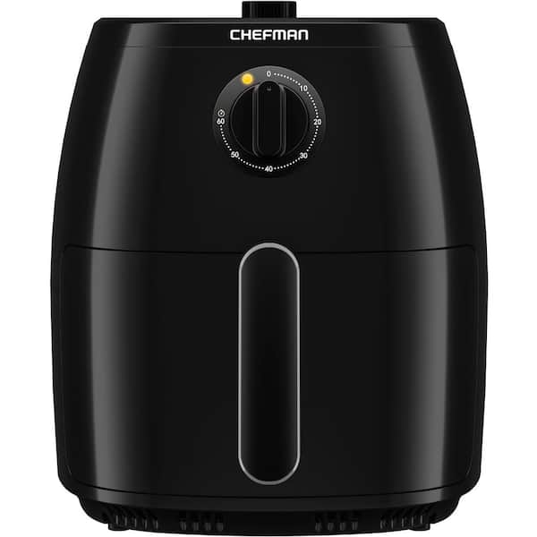 Chefman Black 8 Quart Air Fryer with Cooking Thermometer, 8 Presets, Nonstick, Easy-View Window