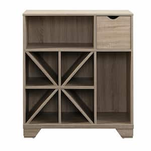 Mesheim Dark Taupe Composite 31,25 in. Buffet with Wine Rack