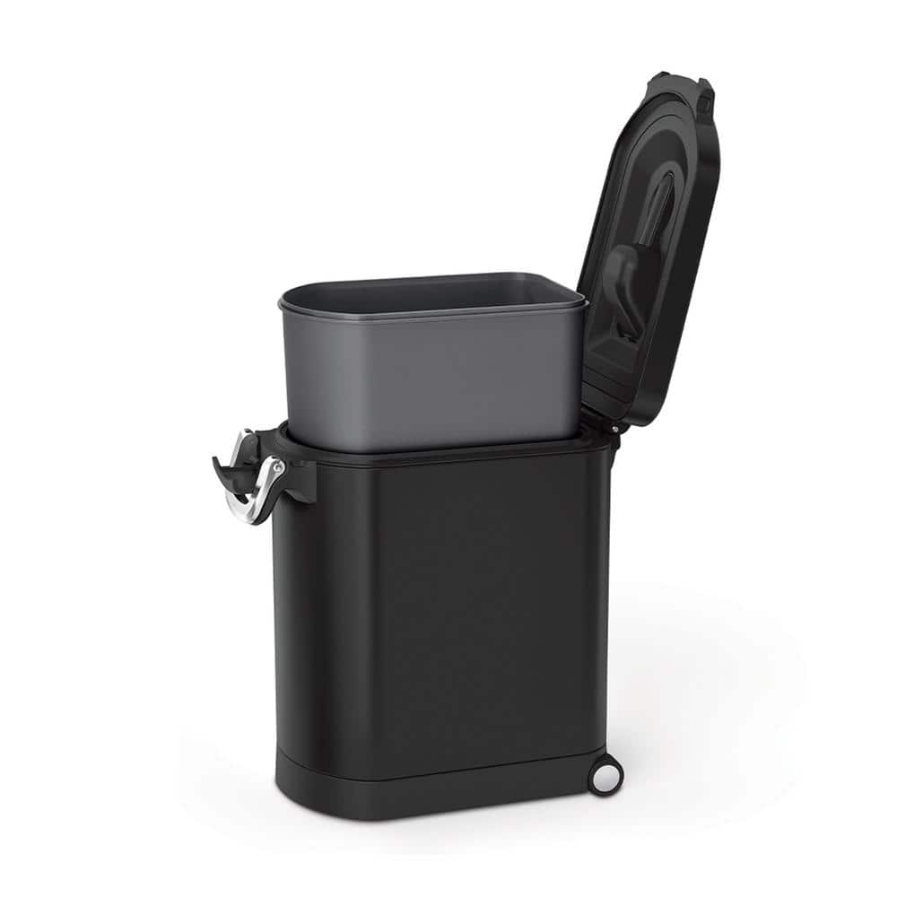Medium Black Airtight Stainless Steel Pet Food Storage Container