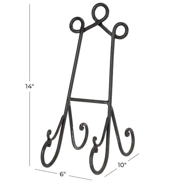 14 in. Black Metal Scroll Tabletop Display Easel
