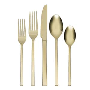 Allay 20-Piece Champagne 18/0-Stainless Steel Flatware Set (Service For 4)