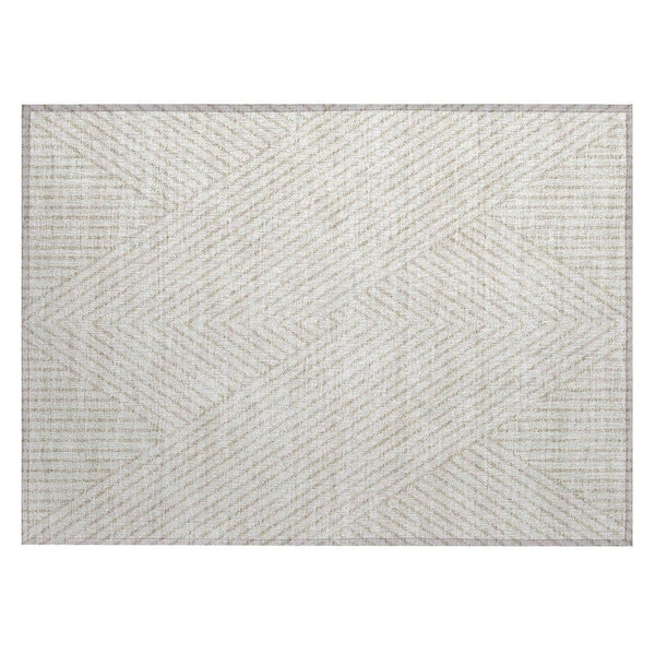 Chantille Machine Washable Indoor/Outdoor Abstract ACN937 Ivory 1 ft. 8 in. x 2 ft. 6 in. Area Rug
