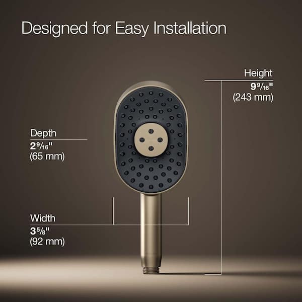 KOHLER Statement Oblong 3-Spray Patterns Wall Mount Handheld