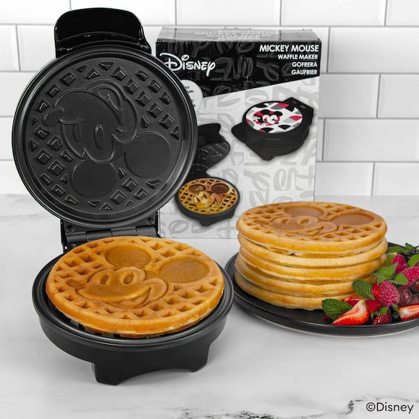 Uncanny Brands 900 Watts Disney Mickey Mouse Waffle Maker Black