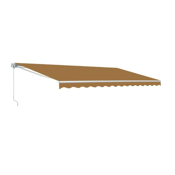 Aleko 13 Ft Motorized Retractable Awning 120 In Projection In Sand Awm13x10sand31 Hd The Home Depot