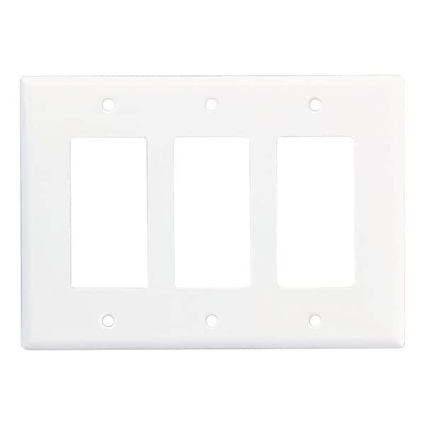 Eaton White 3-Gang Decorator/Rocker Wall Plate