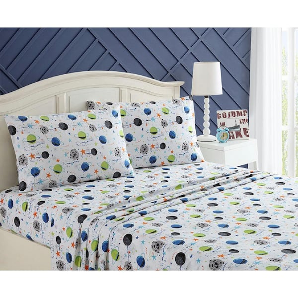 Kute Kids 4-Piece Far Out Galaxy Queen Sheet Set