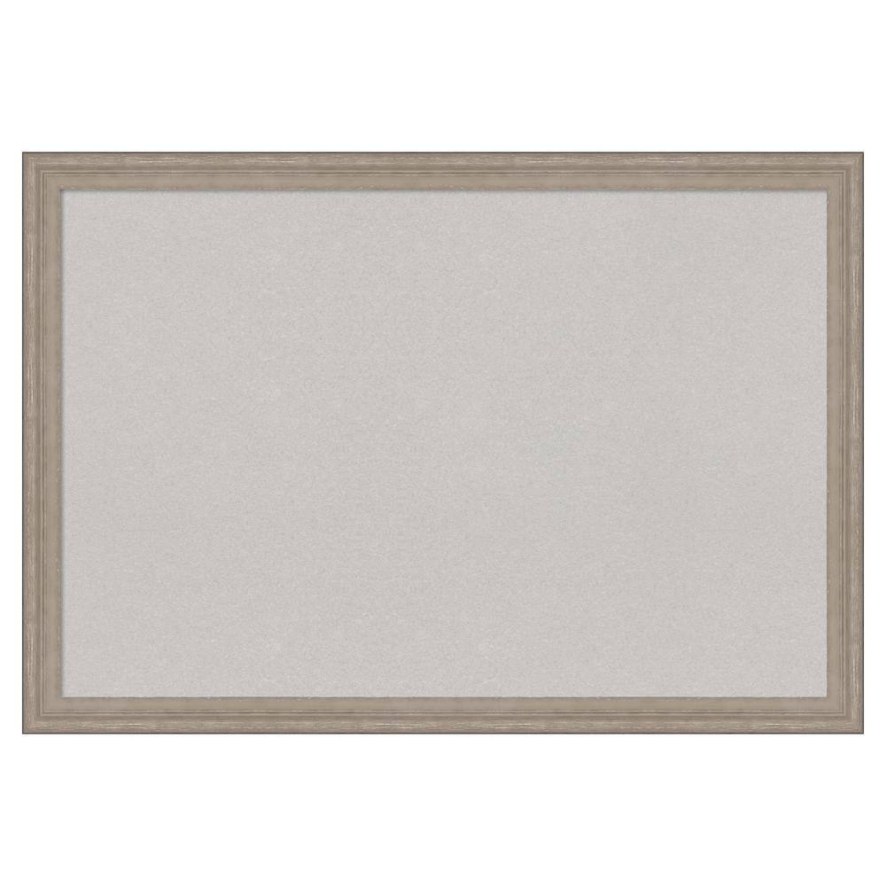 Amanti Art Curve Grey Wash Wood Framed Grey Corkboard 39 in. x 27 in ...