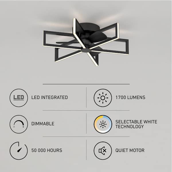 Artika Swirl 26 in. Indoor Black 8-Steps CCT 18.7 in. Integrated