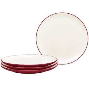 Colorwave Raspberry 8.25 in. (Cherry) Stoneware Coupe Salad Plates, (Set of 4)