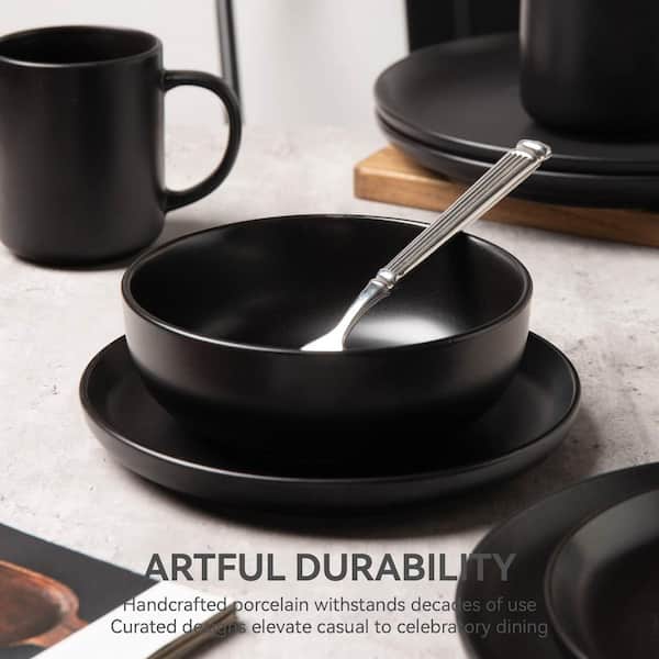 Tahanbath 12 Piece Ceramic Stackable Dinnerware Set-Non Toxic